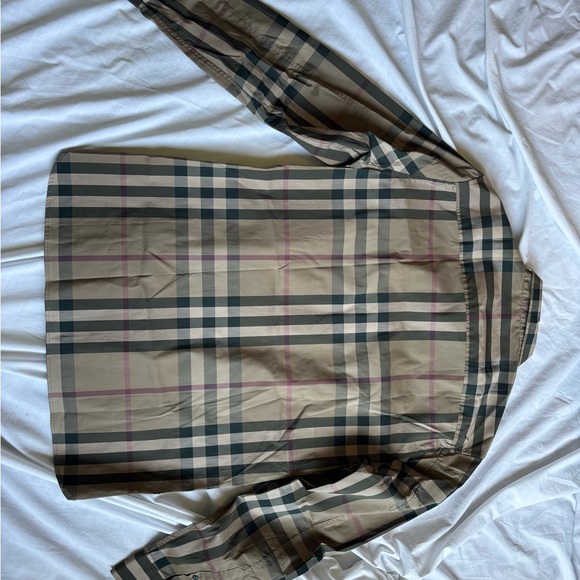 Men's Tan Plaid dress shirt - Picture 5 of 15